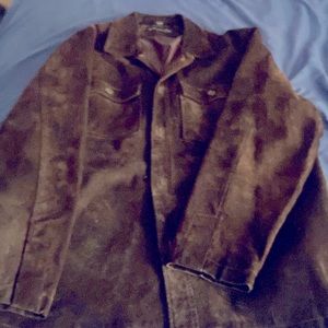 Chocolate Suede Kenneth Cole Shirt Size Large